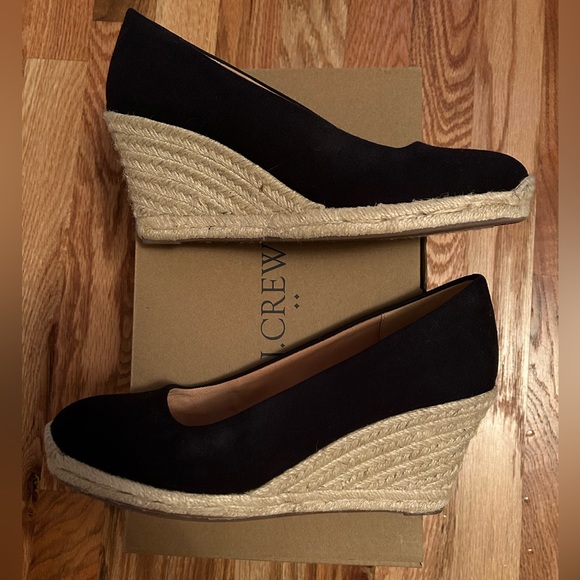 J. Crew Canvas Espadrille Wedges, Black, Size 8.5, Box included. - Picture 4 of 16